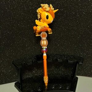 Hand Crafted beaded lead pencil with Tokidoki topper